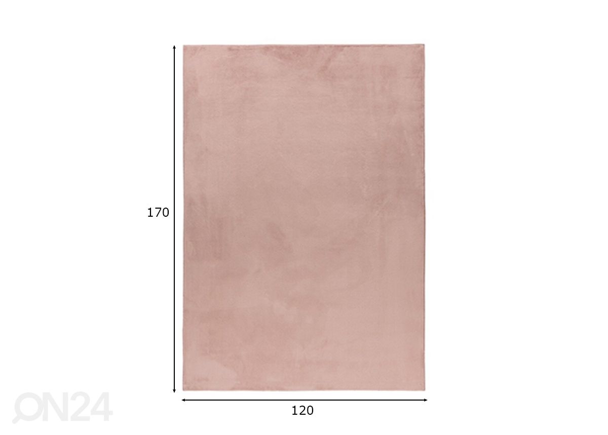 Matto LOFT Powder Pink 120x170 cm kuvasuurennos mitat