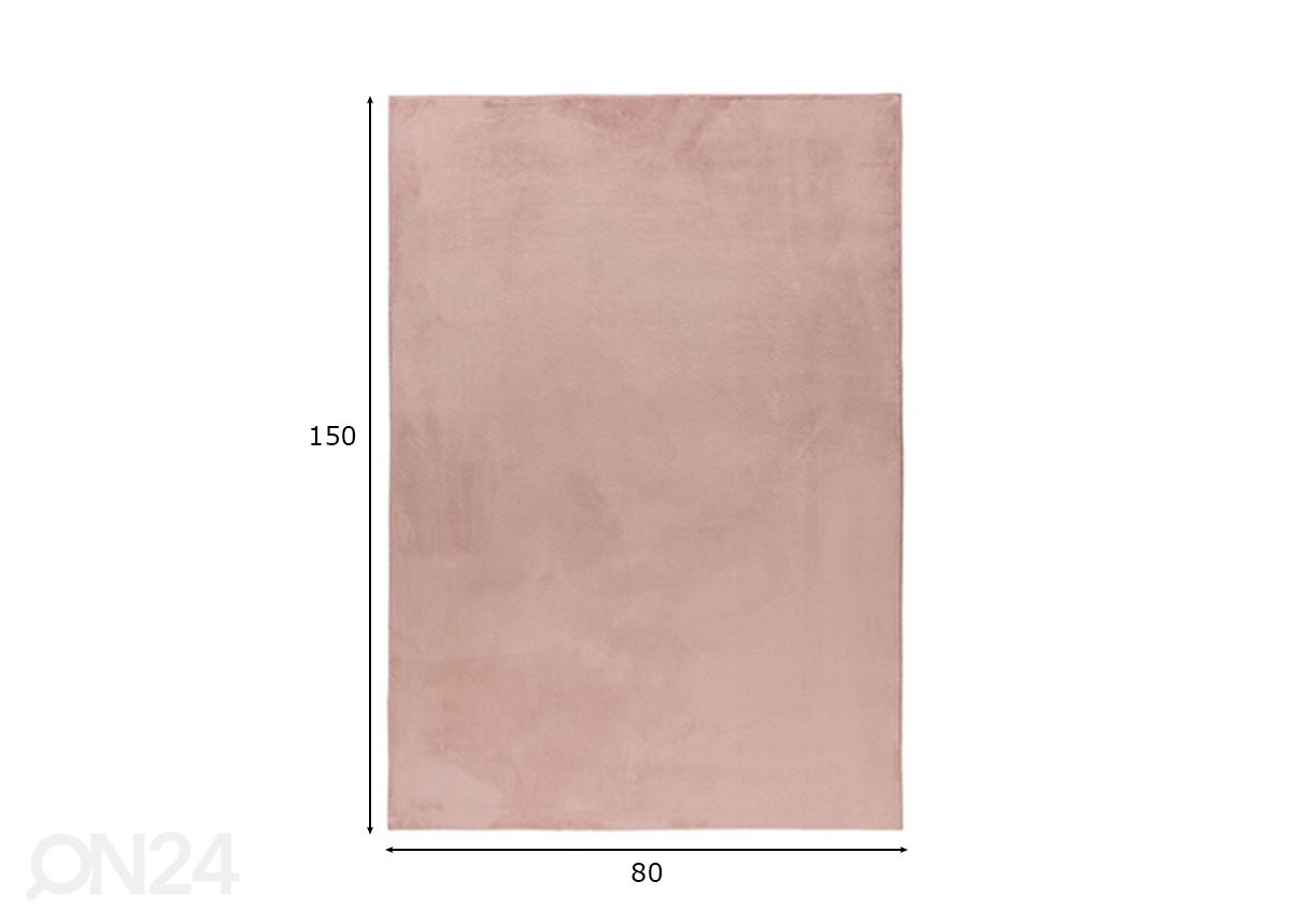 Matto LOFT Powdre Pink 80x150 cm kuvasuurennos mitat
