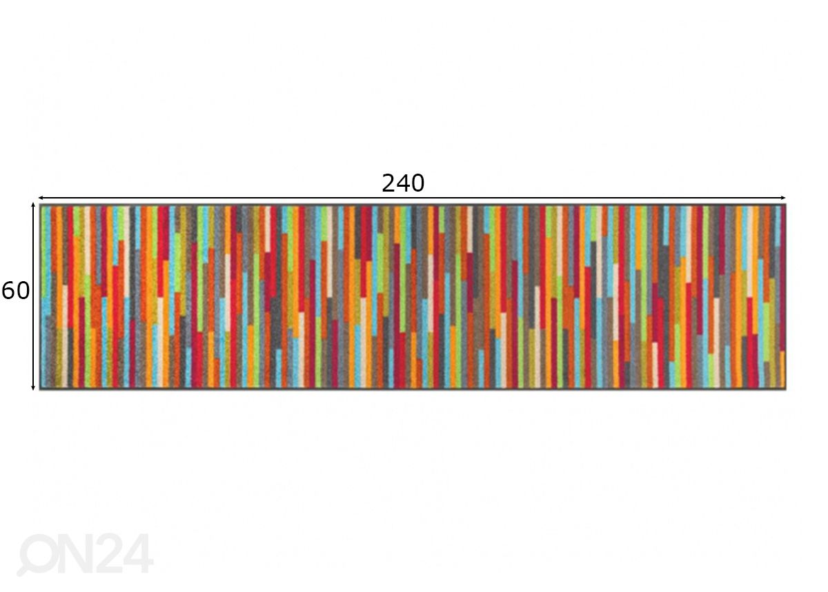 Matto Mikado Stripes 60x240 cm kuvasuurennos mitat