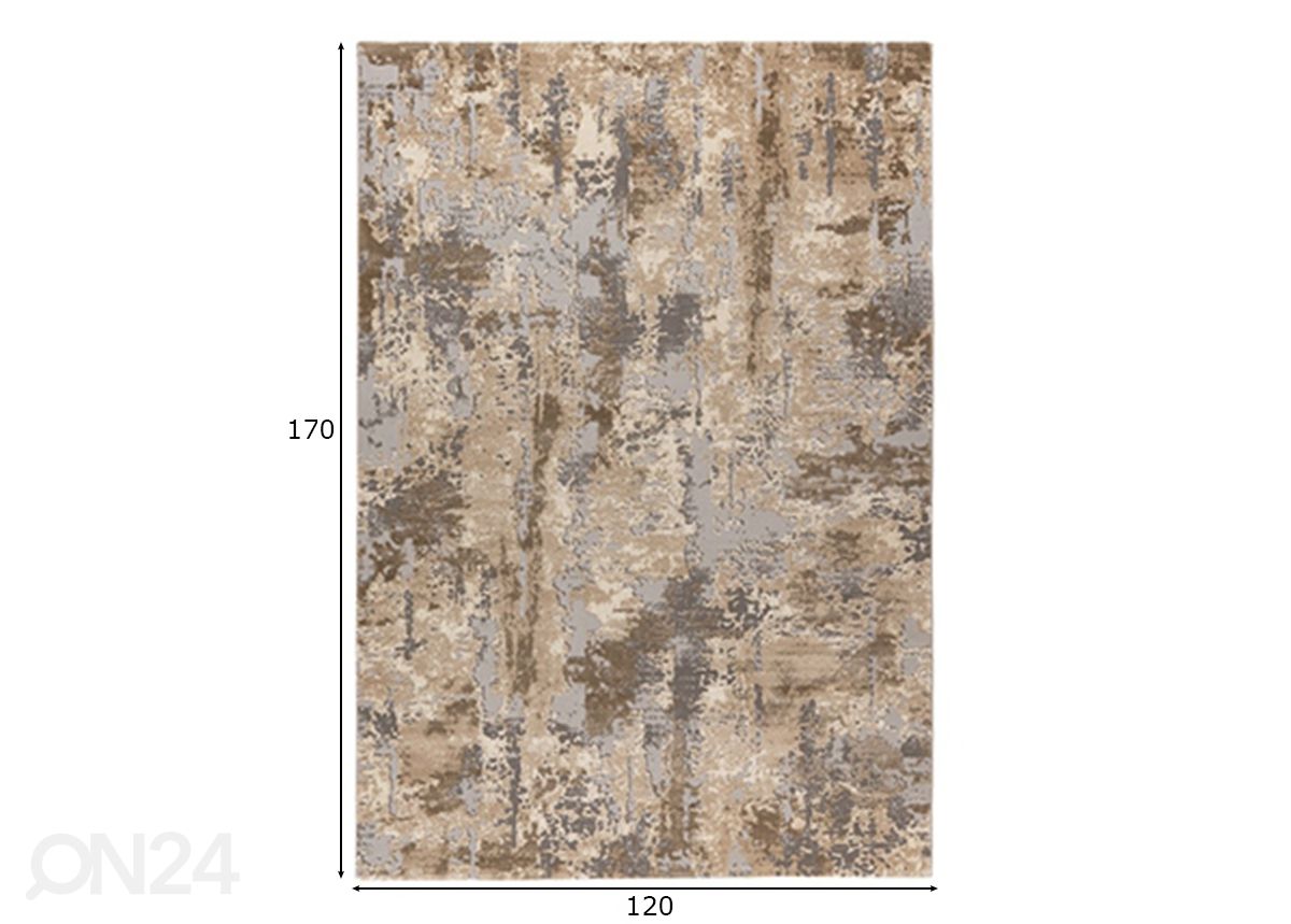 Matto Monet Beige 120 x 170 cm kuvasuurennos mitat