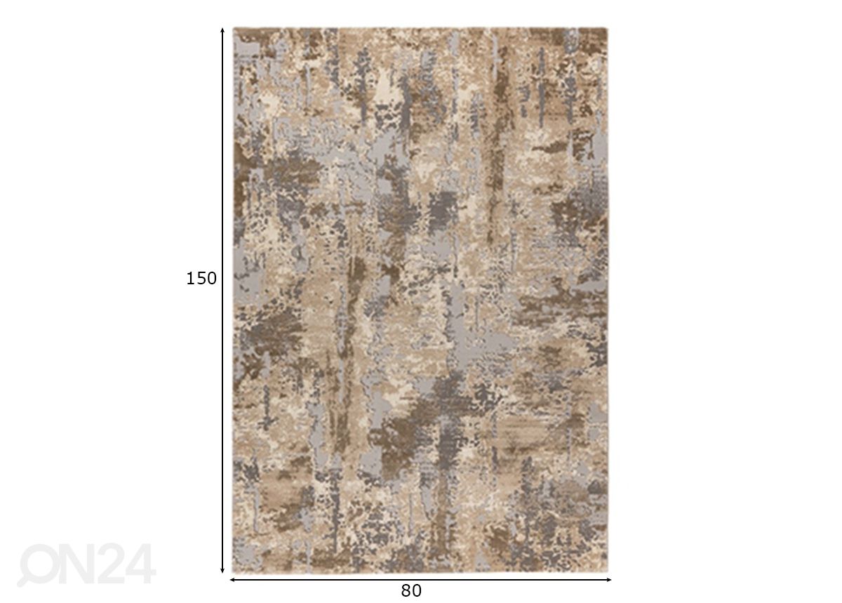 Matto Monet Beige 80 x 150 cm kuvasuurennos mitat