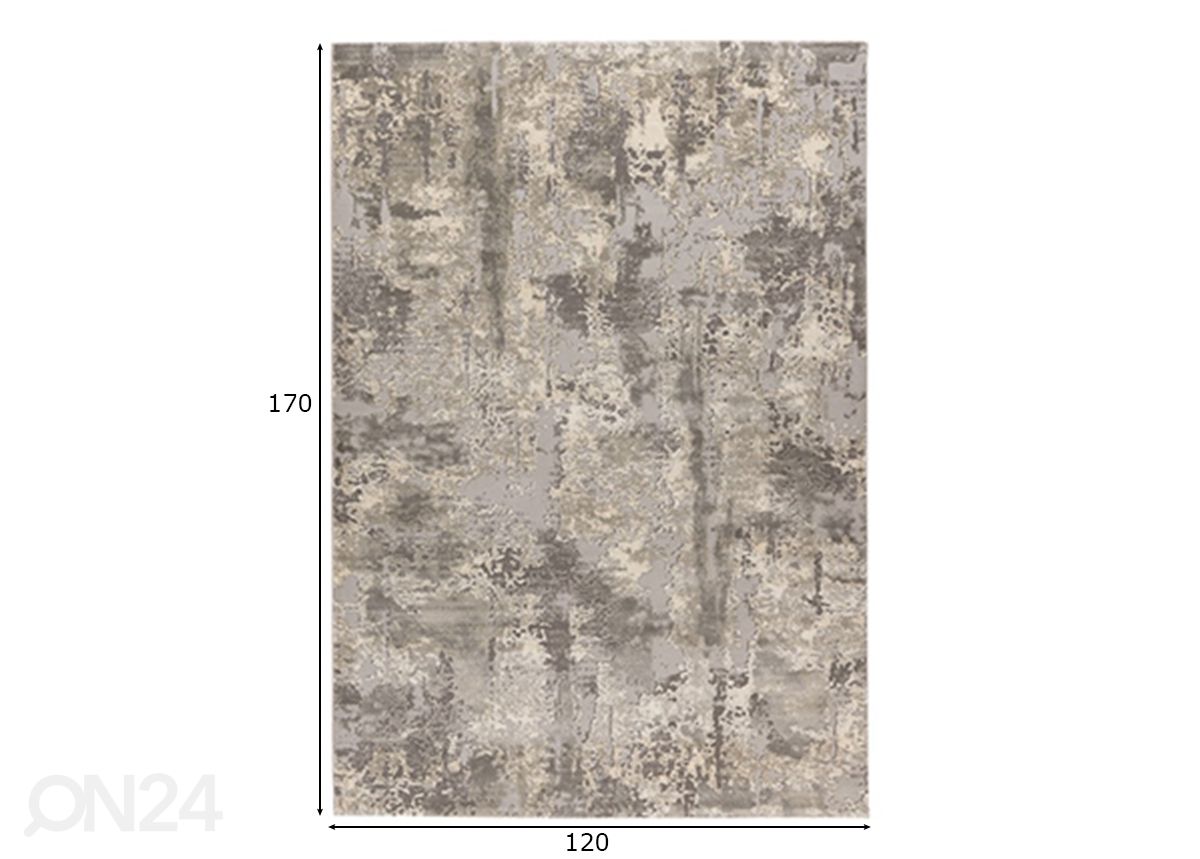 Matto Monet Silver 120 x 170 cm kuvasuurennos mitat