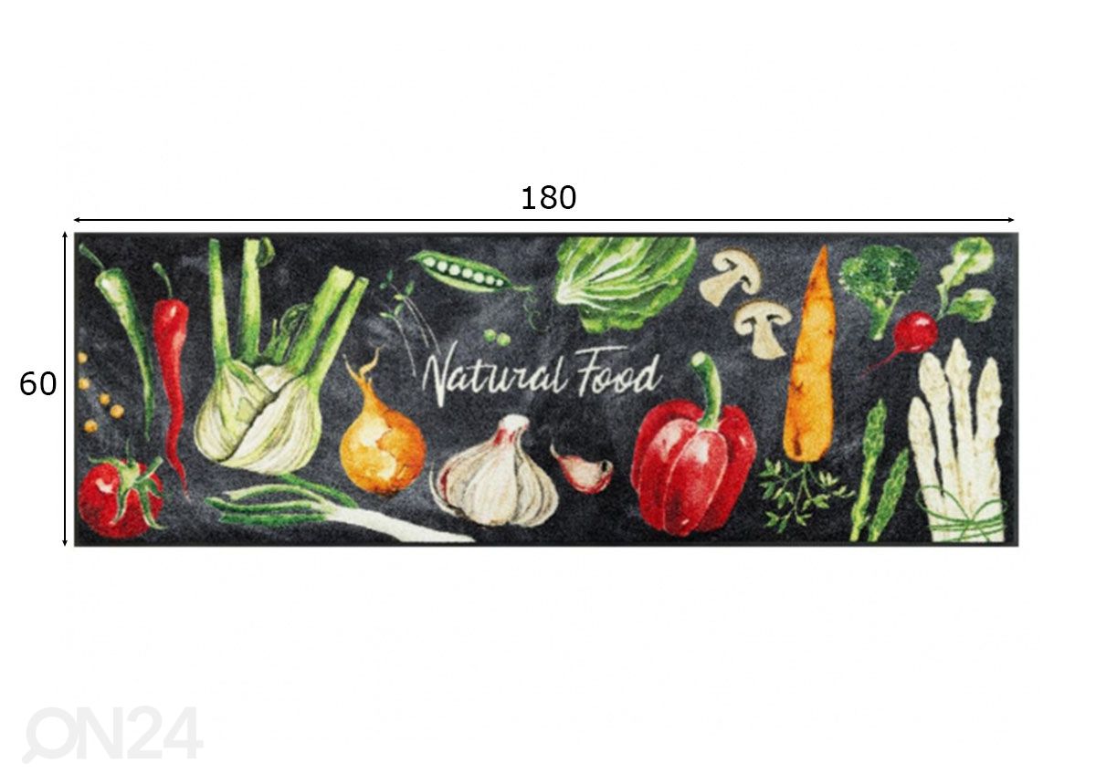 Matto Natural Food 60x180 cm kuvasuurennos mitat