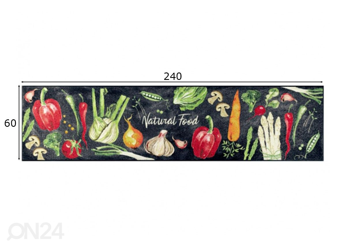 Matto Natural Food 60x240 cm kuvasuurennos mitat