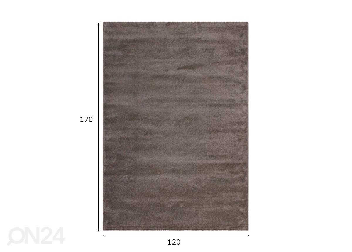 Matto Soft Touch Light Brown 120x170 cm kuvasuurennos mitat