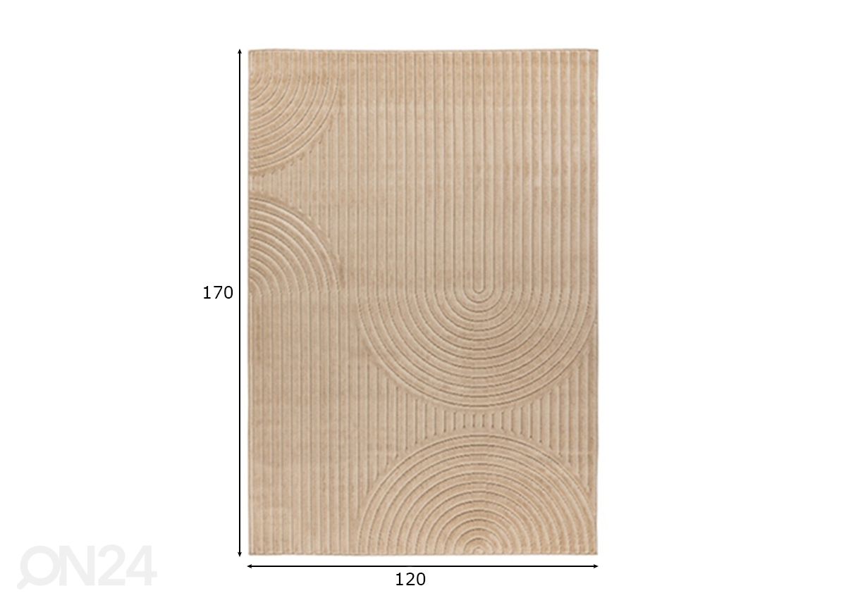 Matto Viva Beige 120x170 cm kuvasuurennos mitat