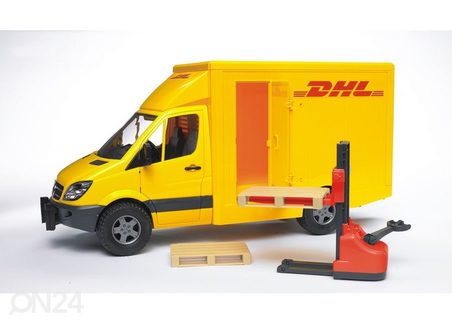 MB SPRINTER DHL pakettiauto+trukki 1:16 BRUDER kuvasuurennos