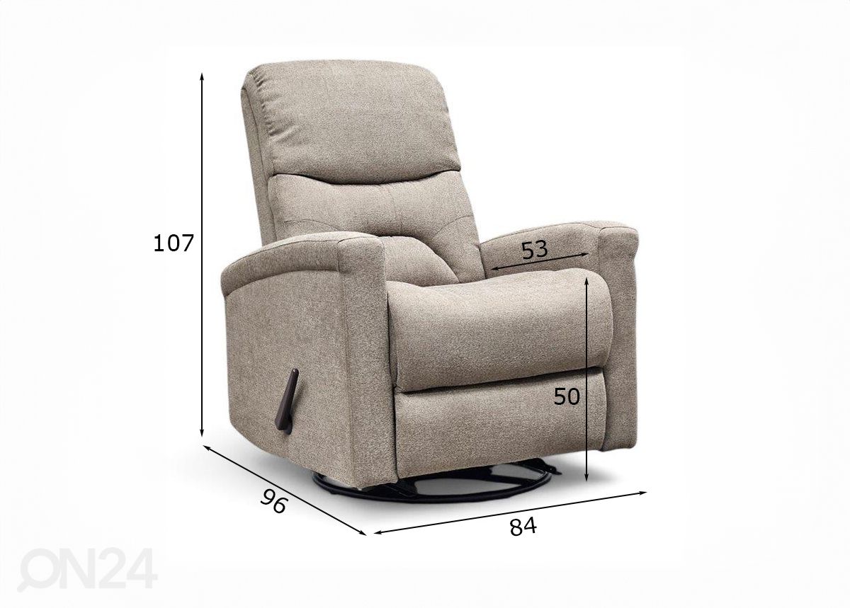 Mekanismituoli Loft recliner kuvasuurennos mitat