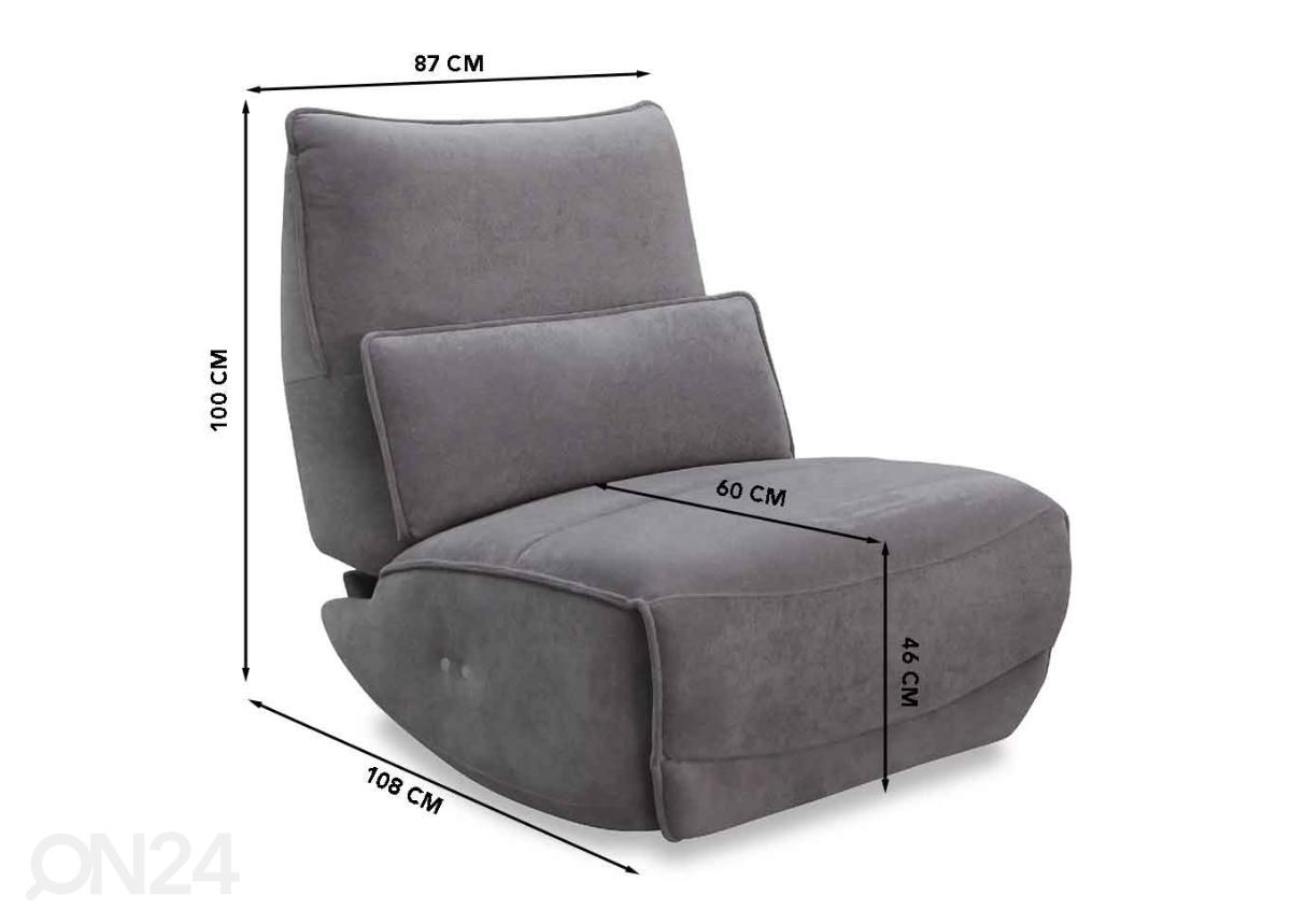 Mekanismituoli recliner (sähköinen) kuvasuurennos mitat