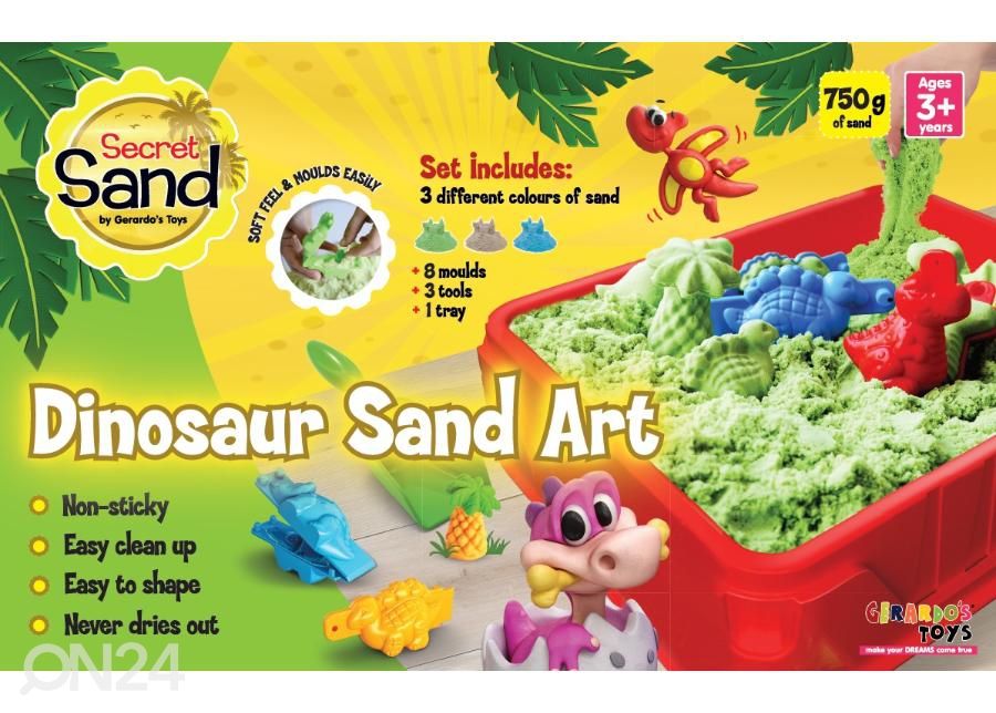 Muotoiluhiekka Dinosaurus alustalla 11-osainen Gerardo's Toys Secret Sand 750 g kuvasuurennos