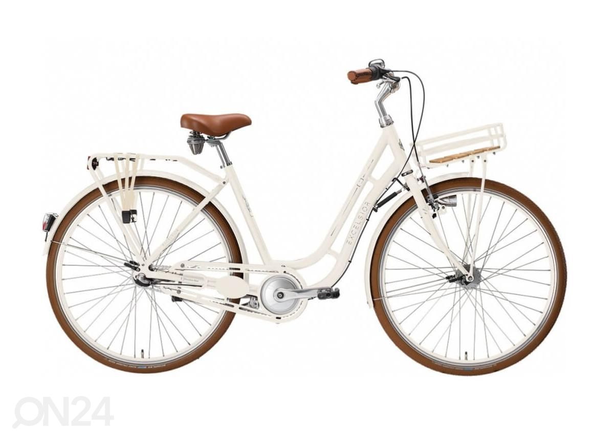 Naisten polkupyörä 28 tuumaa Excelsior Juicy 28 7 vaihdetta valkoinen kuvasuurennos