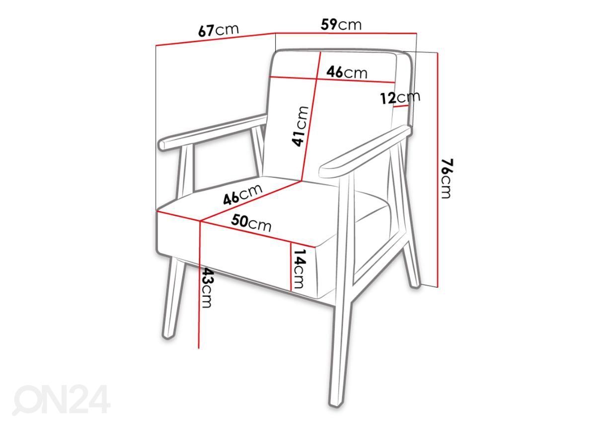 Nojatuoli Retro Magic kuvasuurennos mitat