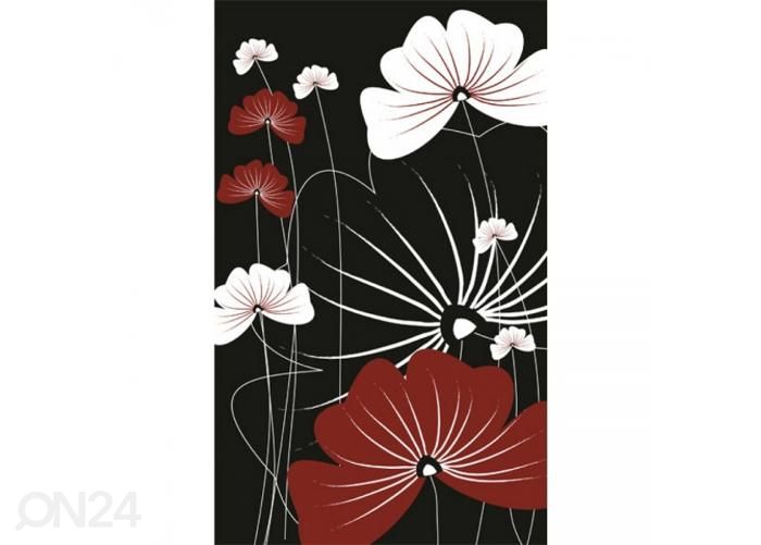 Non-woven kuvatapetti Flowers on black 150x250 cm kuvasuurennos