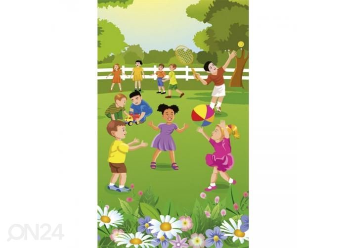 Non-woven kuvatapetti Kids in garden 150x250 cm kuvasuurennos