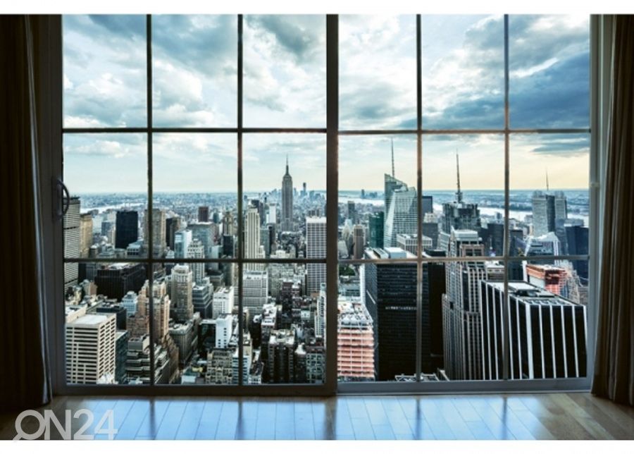 Non-woven kuvatapetti Manhattan window view 225x250 cm kuvasuurennos