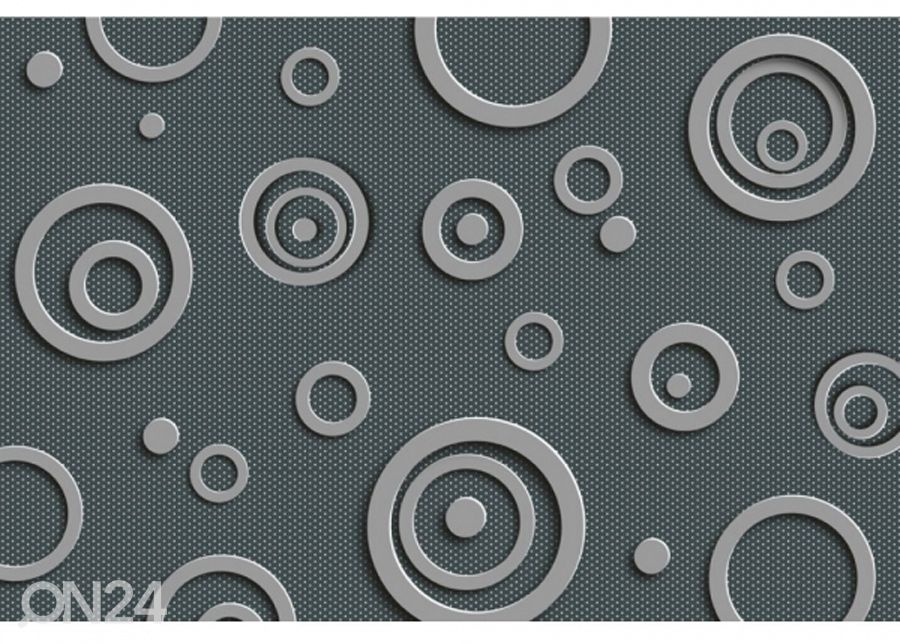 Non-woven kuvatapetti Metal circles 150x250 cm kuvasuurennos