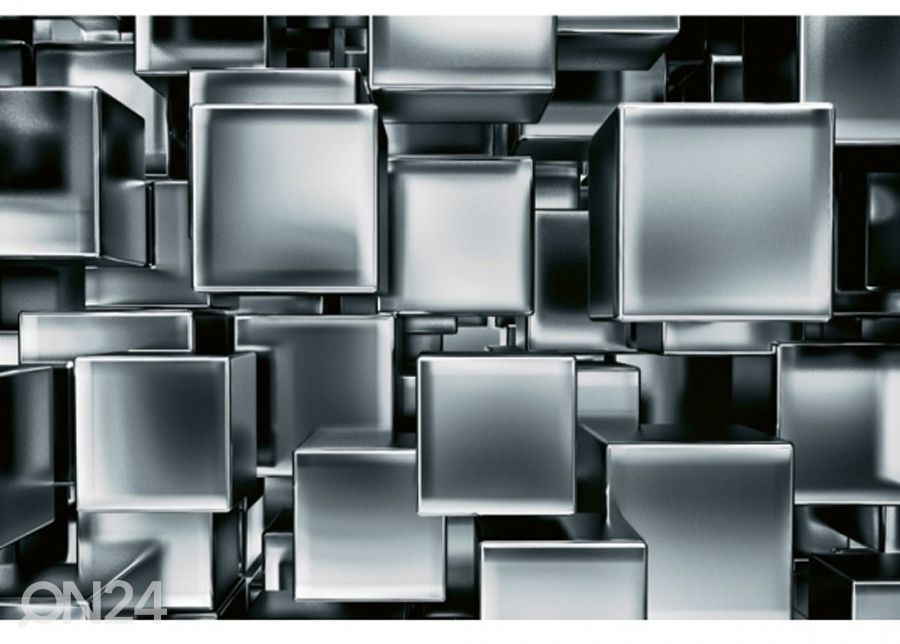 Non-woven kuvatapetti Metal cubes 225x250 cm kuvasuurennos