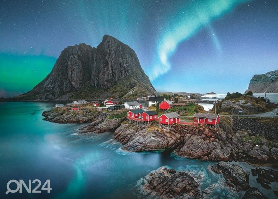 Non-woven kuvatapetti North Light in Lofoten Norway 368x254 cm kuvasuurennos