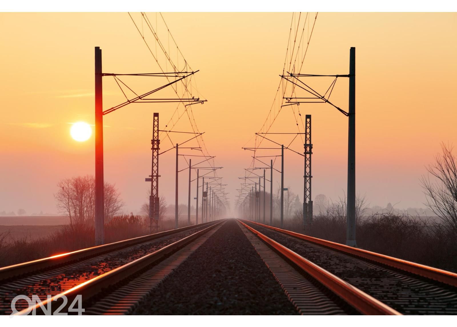 Non-woven kuvatapetti Railway At Sunset kuvasuurennos