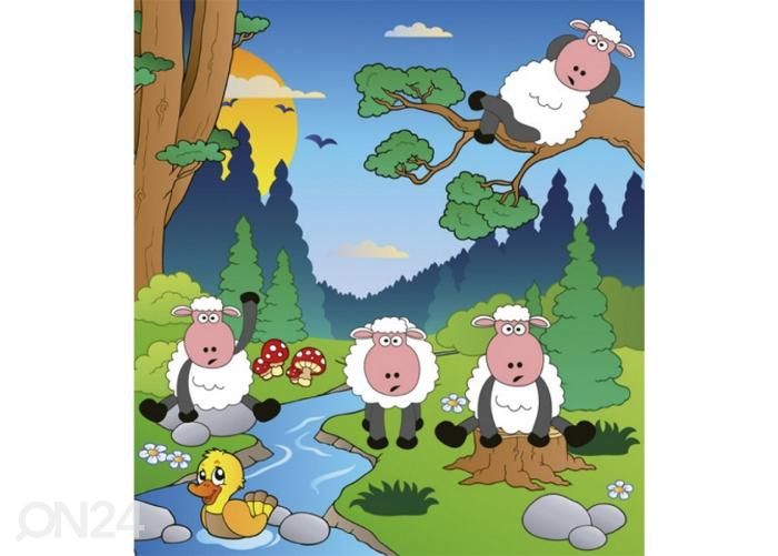 Non-woven kuvatapetti Sheep in forest 225x250 cm kuvasuurennos