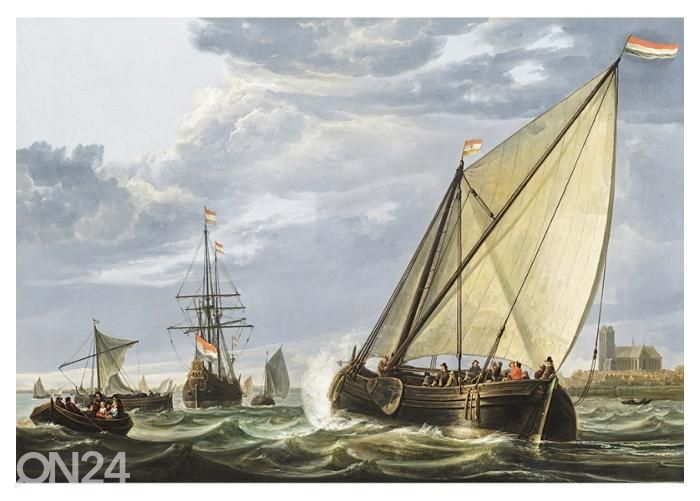 Non-woven kuvatapetti Shipping on the Maas by Aelbert Cuyp 368x254 cm kuvasuurennos