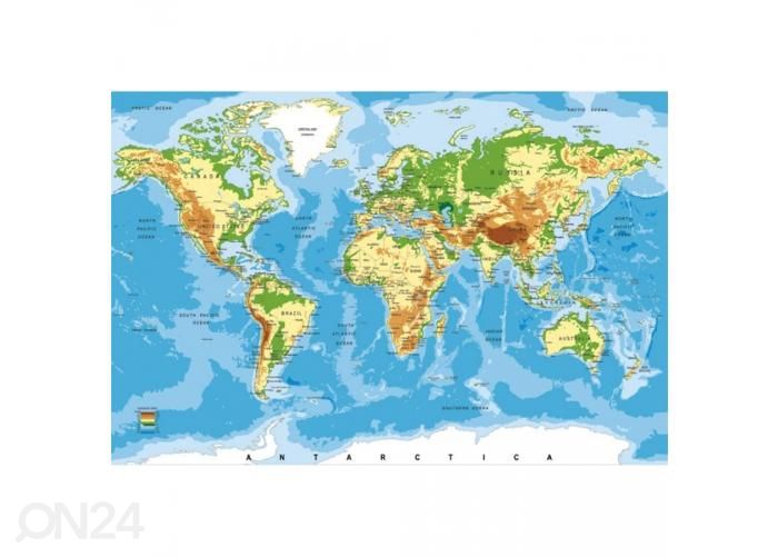 Non-woven kuvatapetti World map 375x250 cm kuvasuurennos