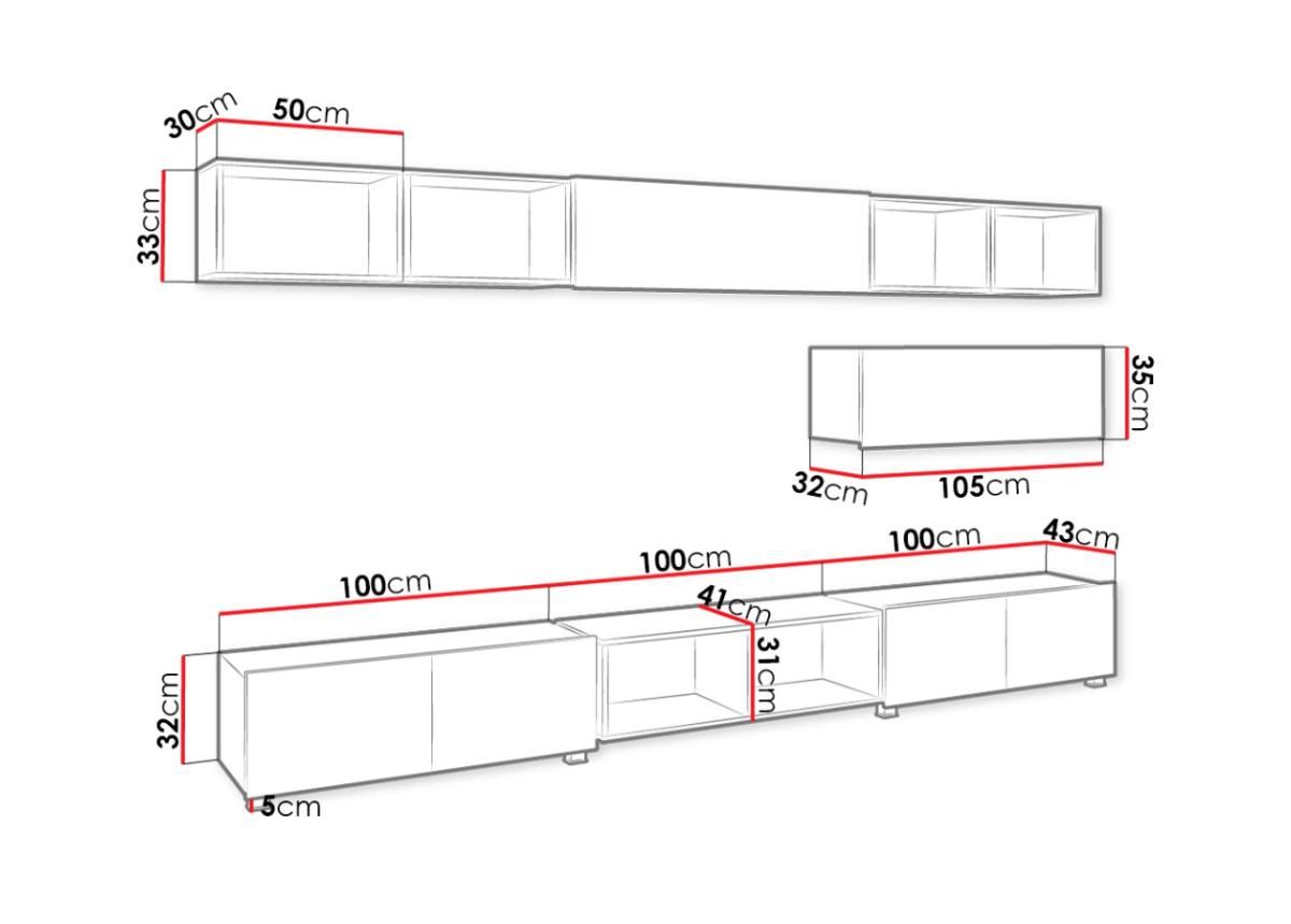 Olohuoneen kalusteryhmä 300 cm kuvasuurennos mitat