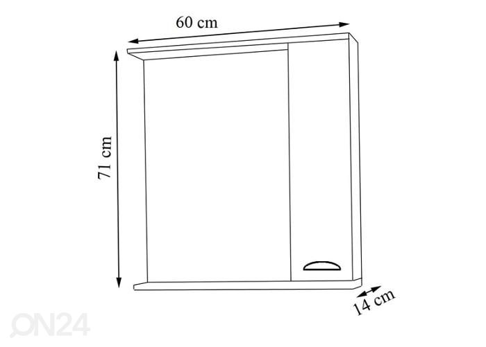 Peilikaappi Casalo L 60 cm kuvasuurennos mitat