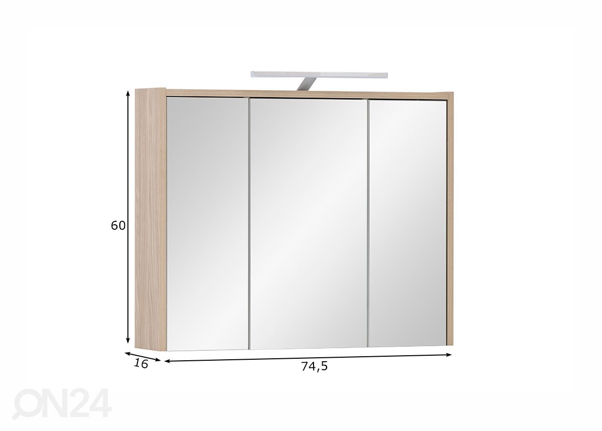 Peilikaappi Elba 74,5 cm kuvasuurennos mitat