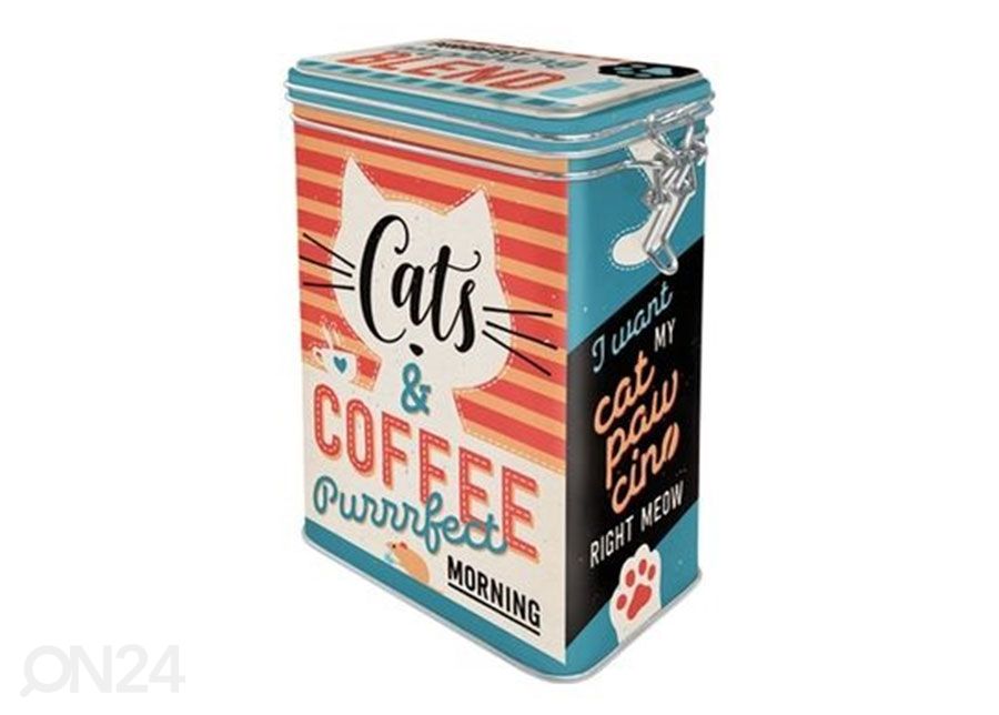 Peltipurkki Cats & Coffee 1,3 L kuvasuurennos