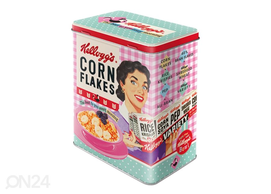 Peltipurkki Kellogg's Corn Flakes The best to you every morning 3 L kuvasuurennos