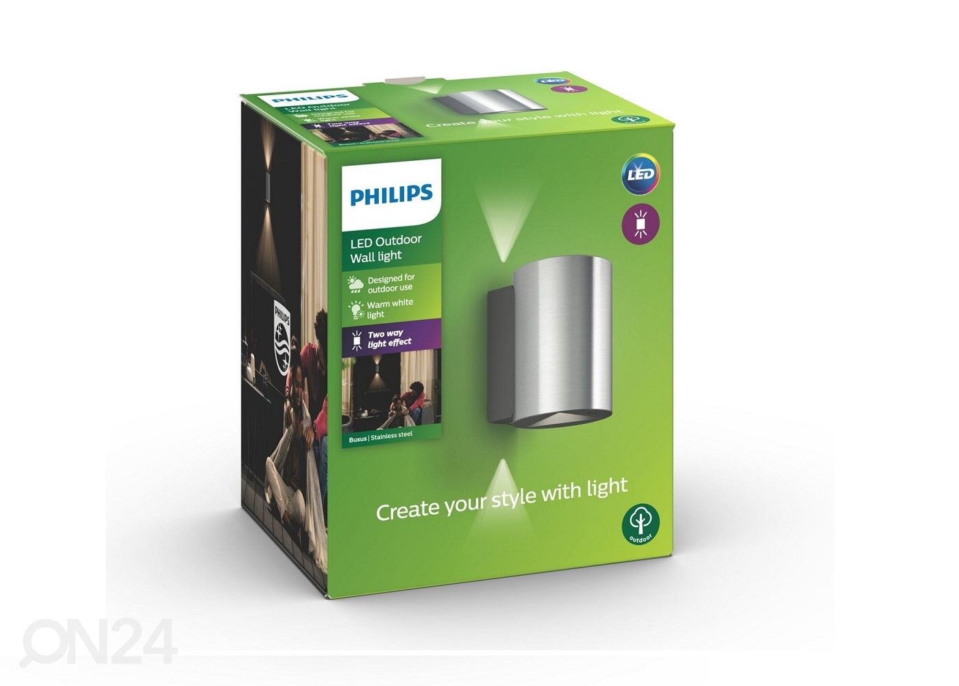 Philips Buxus teräksinen seinävalaisin 2x4,5 W 1000lm 2700K kuvasuurennos