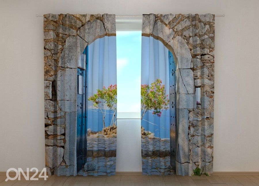 Pimennysverho ARCHWAY TO THE SEA 240x220 cm kuvasuurennos