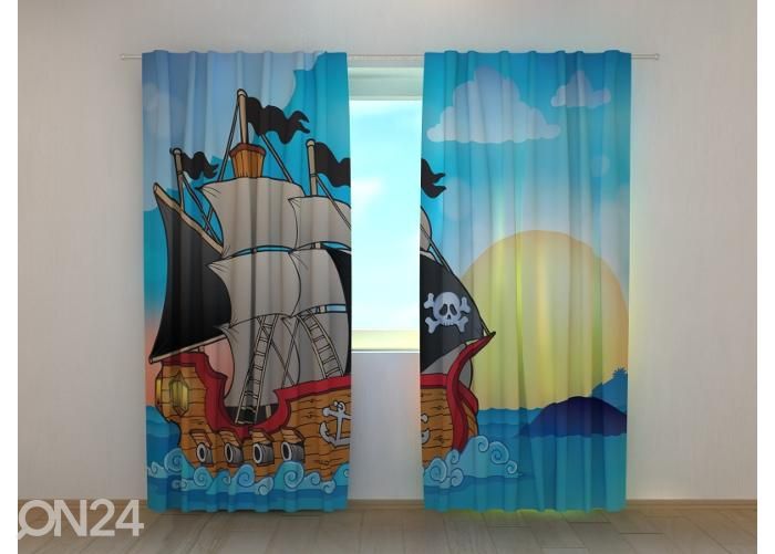 Pimennysverho Pirates Ship 240x220 cm kuvasuurennos