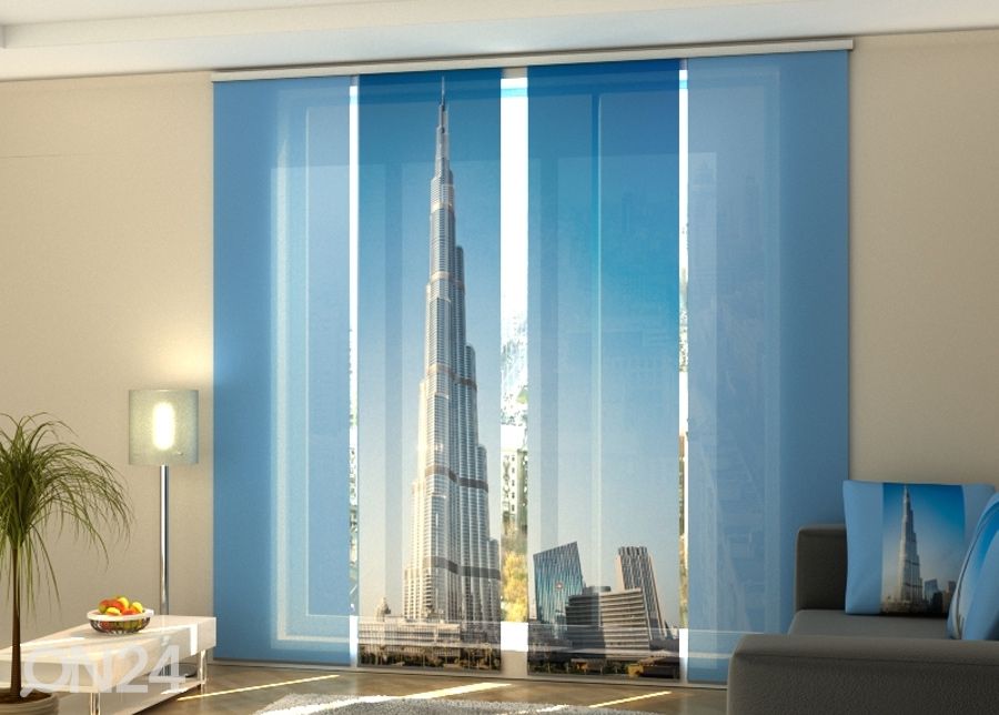 Pimentävä paneeliverho Dubai skyscraper 240x240 cm kuvasuurennos