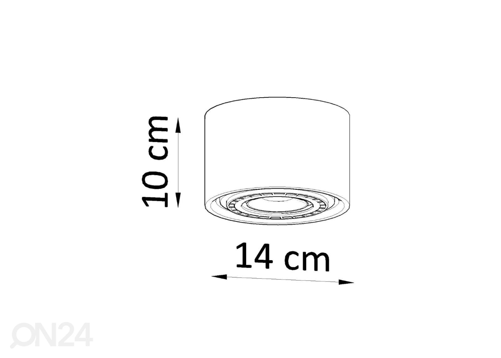 Plafondivalaisin Basic 1, luonnonpuu kuvasuurennos mitat