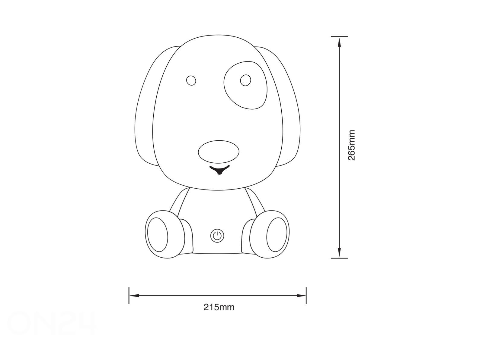 Pöytävalaisin Dog BW kuvasuurennos mitat