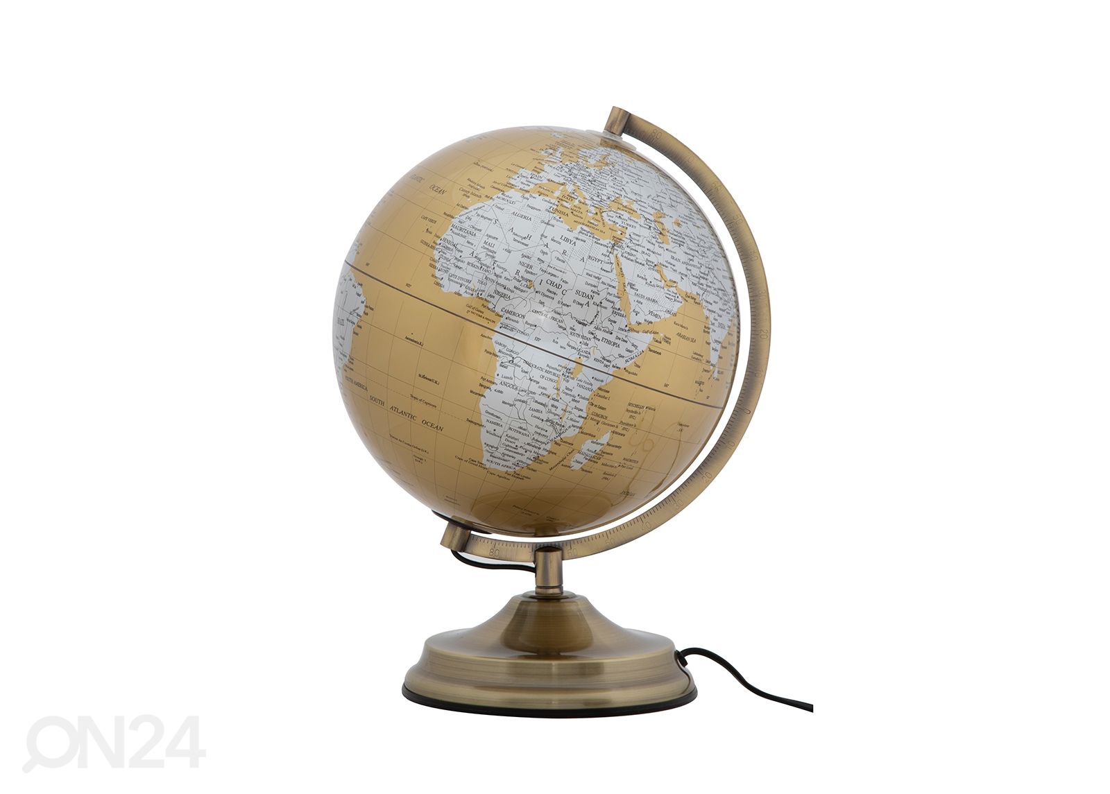 Pöytävalaisin Globe Ø25 cm, kullan-, hopean- ja ruosteenvärinen kuvasuurennos