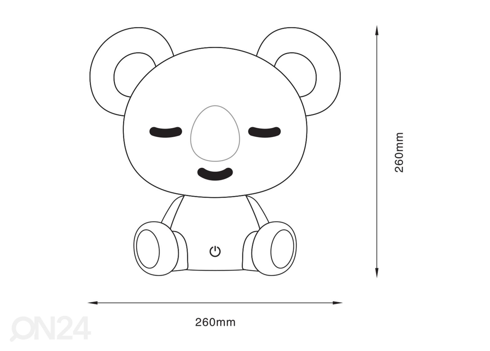 Pöytävalaisin Koaala PK kuvasuurennos mitat