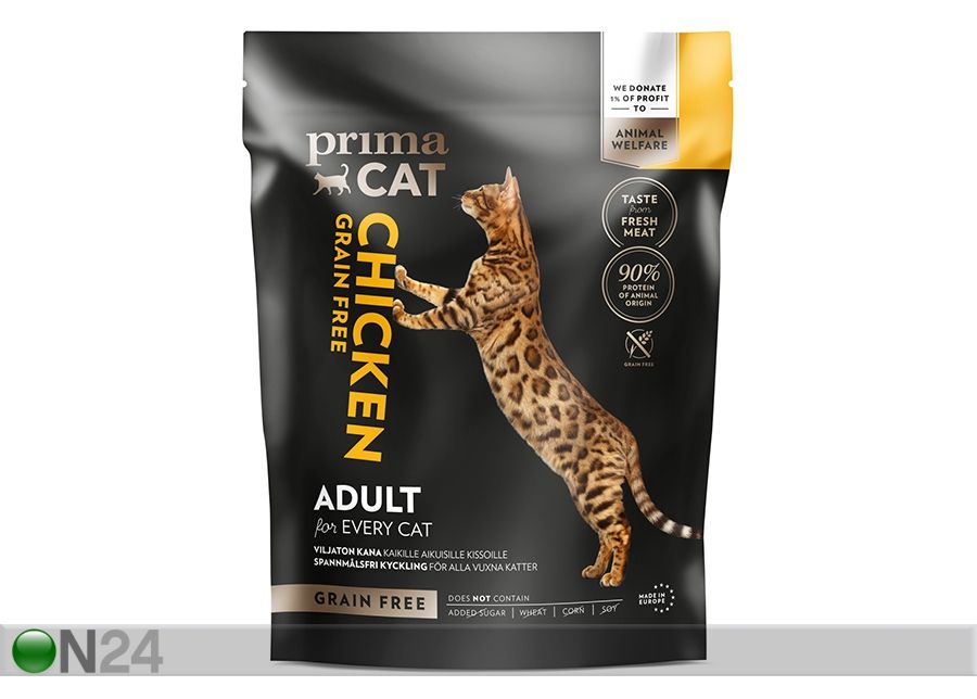 PrimaCat kuivaruoka GrainFree kananlihalla aikuisille kissoille 1,4 kg kuvasuurennos