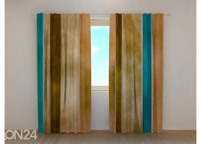 Puolipimentävä kuvaverho Abstract Stripes in Pastel Colors 240x220 cm kuvasuurennos
