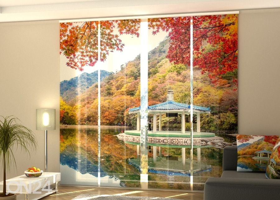 Puolipimentävä paneeliverho Autumn in South Korea 240x240 cm kuvasuurennos