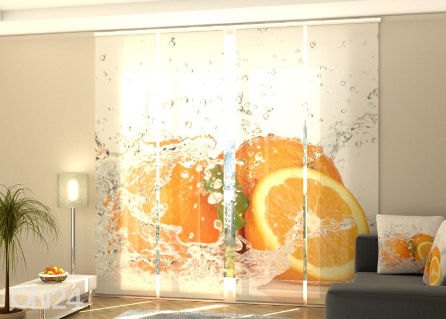 Puolipimentävä paneeliverho Juicy orange, 240x240 cm kuvasuurennos