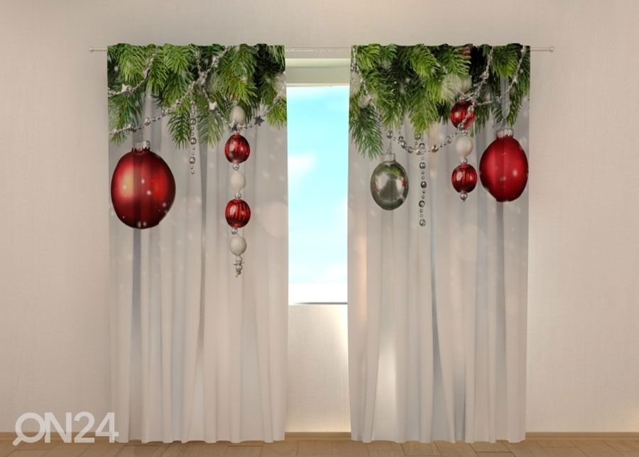 Puolipimentävä verho Christmas Decorations 240x220 cm kuvasuurennos