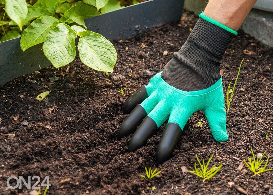 Puutarhakäsineet kynsillä 5 paria kuvasuurennos