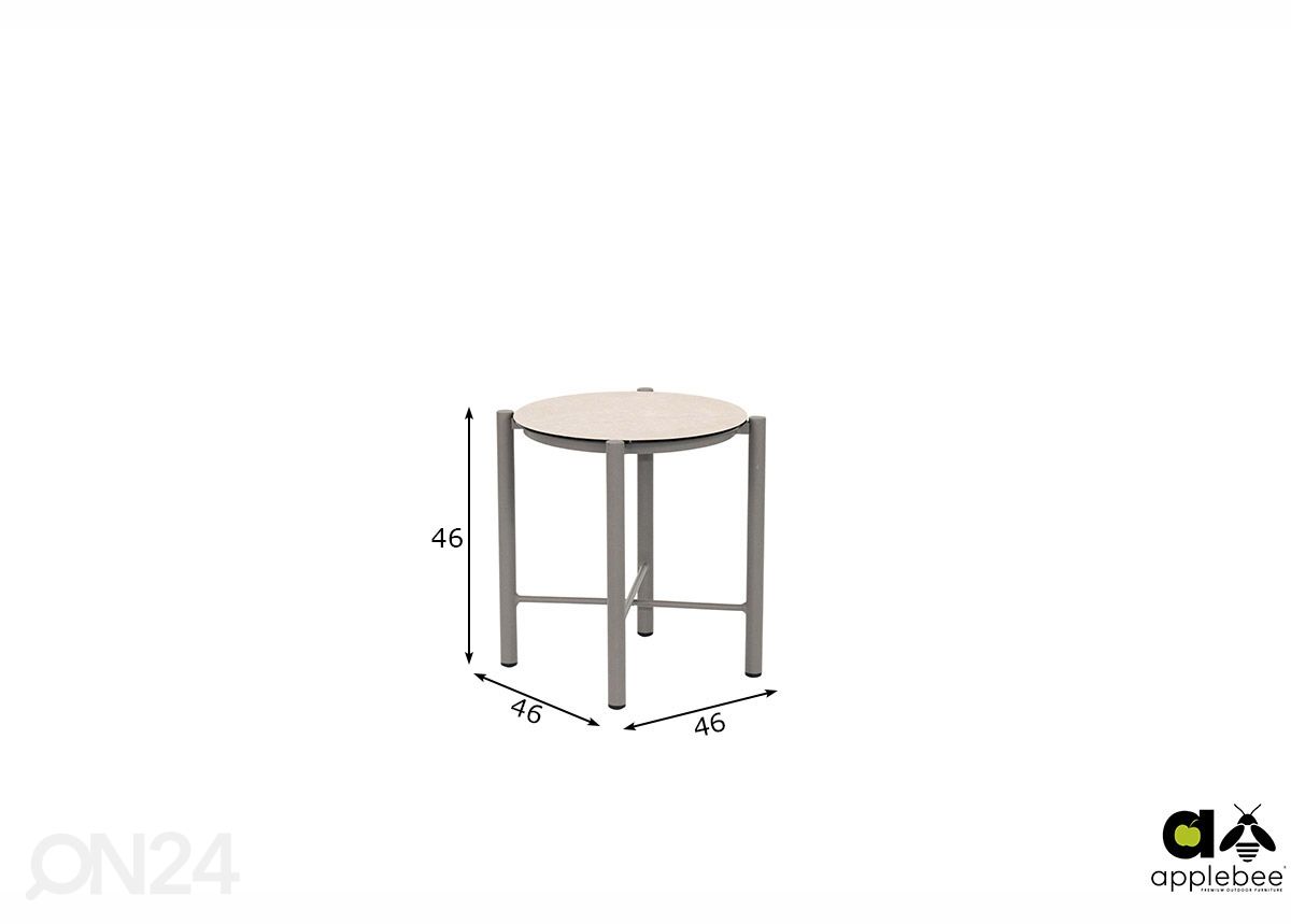 Puutarhapöytä Bora Bora Ø 46 cm kuvasuurennos mitat