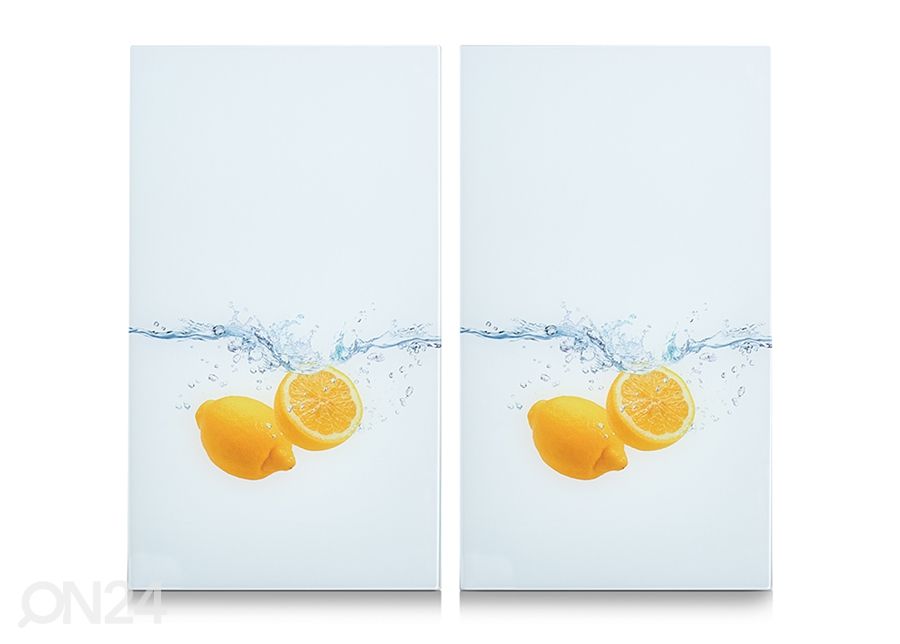 Räiskesuoja/liesisuoja Lemon Splash 52x30 cm 2 kpl kuvasuurennos