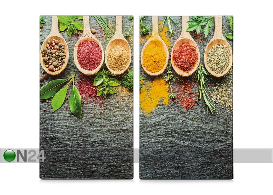 Räiskesuoja/liesisuoja Spices 52x30 cm 2 kpl kuvasuurennos