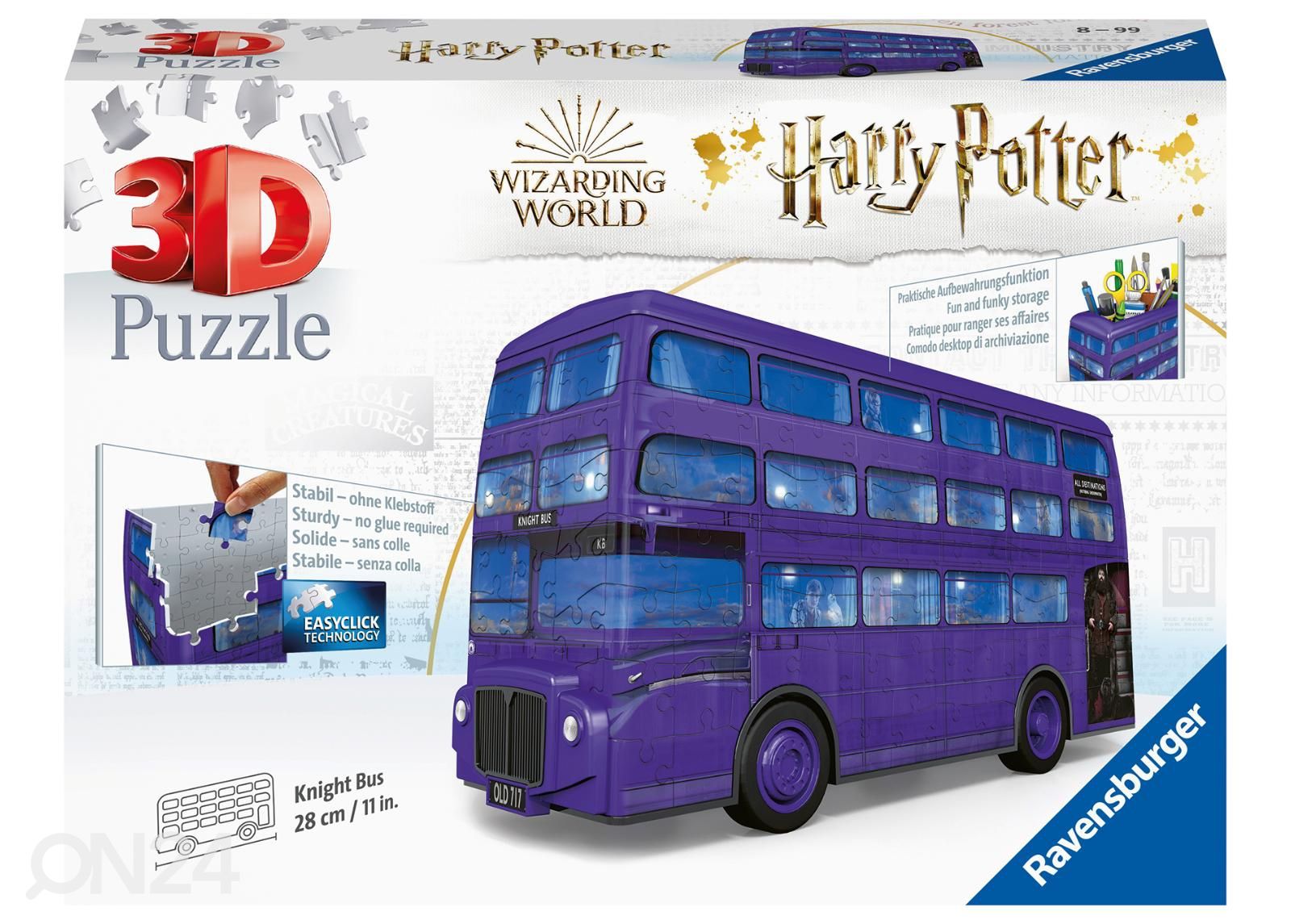 Ravensburger 3D Harry Potter Pencil Cup Bus Puzzle 162 palaa kuvasuurennos
