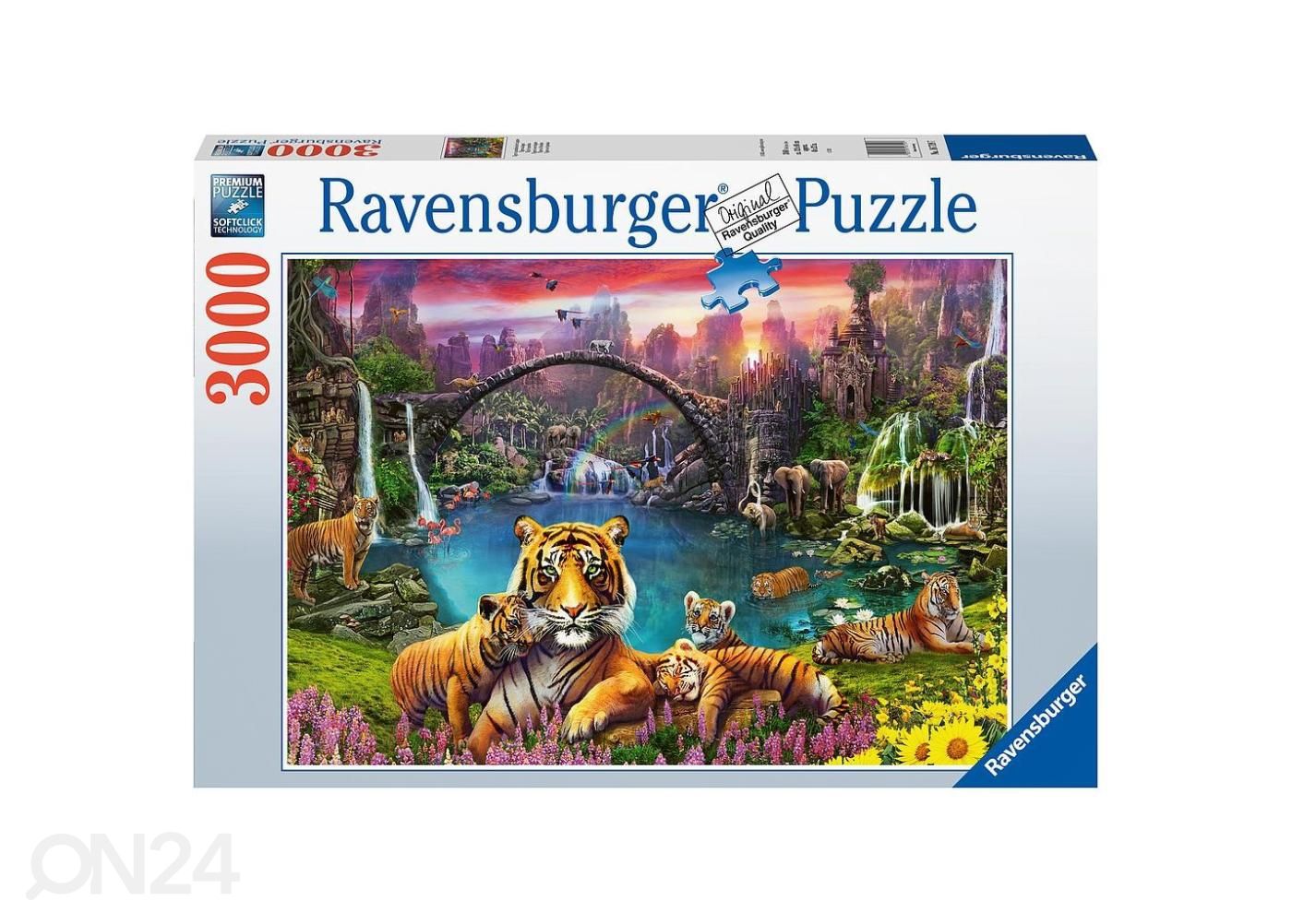 Ravensburger palapeli 3000 kpl Tiikeri paratiisilaguunissa kuvasuurennos